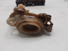 Load image into Gallery viewer, A black and white jade vase and cover 19th century