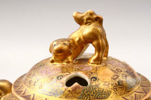 Load image into Gallery viewer, Meiji Period Japanese Satsuma KORO 2 handled , Shimazu Mon seal & label