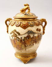 Load image into Gallery viewer, Meiji Period Japanese Satsuma KORO 2 handled , Shimazu Mon seal & label