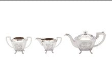 Load image into Gallery viewer, EARLY 20TH CENTURY CHINESE EXPORT SILVER THREE-PIECE TEA SERVICE, HONG KONG CIRCA 1930