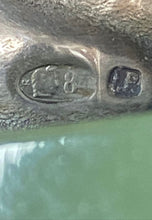 Load image into Gallery viewer, Russian Solid Silver Bulldog with Ruby Eyes mounted  on a Jade Base I believe copy