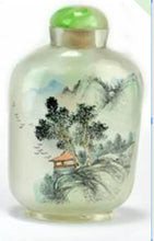 Load image into Gallery viewer, Three Chinese internally painted glass snuff bottles, each decorated with landscapes.
