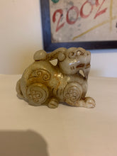 Load image into Gallery viewer, A nephrite/jade carving of a foo dog..
