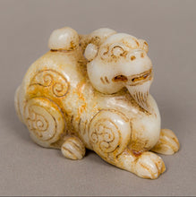 Load image into Gallery viewer, A nephrite/jade carving of a foo dog..