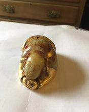 Load image into Gallery viewer, An unusual Chinese possibly gold mounted jade crouching figure.