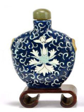 Load image into Gallery viewer, 2 similar Chinese Republic Floral enamelled Snuff bottles , Dark Blue and Turquoise.