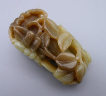 Load image into Gallery viewer, Chinese nephrite jade carving of flowers around a central container