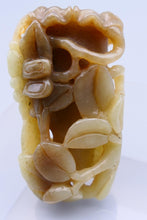 Load image into Gallery viewer, Chinese nephrite jade carving of flowers around a central container
