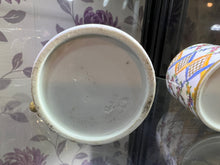 Load image into Gallery viewer, A Sevres Coffee Can, C1765-75, finely Painted and Gilt Trellis Flower Trails with Blue and Fawn Ribbon and a Barr, Flight &amp; Barr Worcester Coffee Can