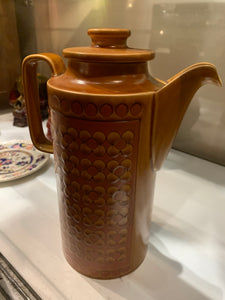Vintage Hornsea Brown 'Saffron' Coffee Pot, 1976