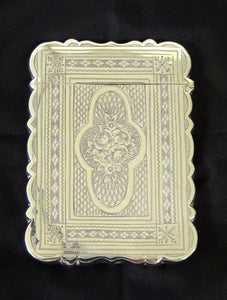 Antique Victorian Silver Card Case, Birmingham, Hilliard & Thomason 1872..