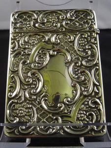 Antique Edwardian Silver Card Case, L.D Initials, Birmingham, W.J.H., Circa 1902.