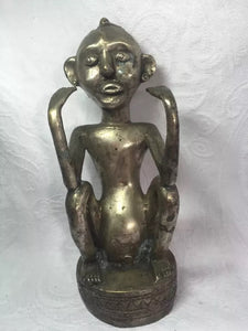 Antique Silver over copper Timor Indonesia Totem Statue 9''