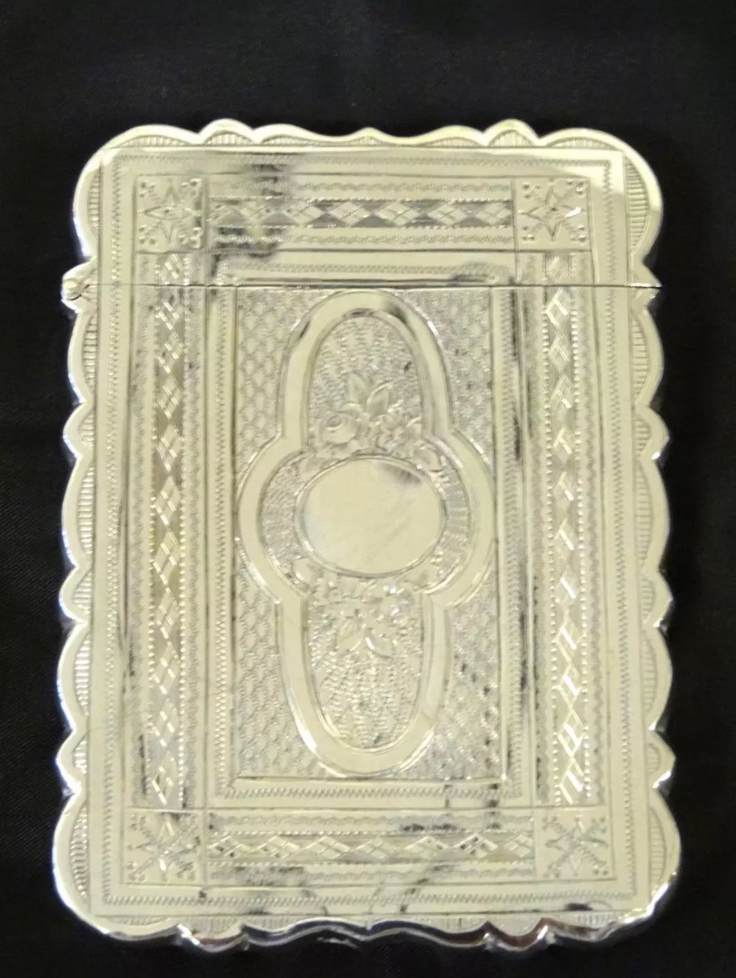 Antique Victorian Silver Card Case, Birmingham, Hilliard & Thomason 1872..