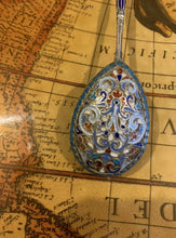 Load image into Gallery viewer, Antique Russian Silver Gilt Polychrome Cloisonné Enamel spoon