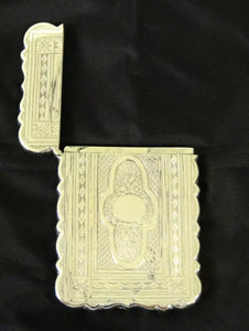 Antique Victorian Silver Card Case, Birmingham, Hilliard & Thomason 1872..