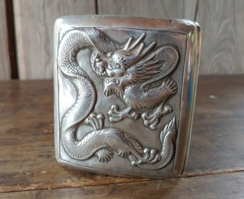 Chinese Export Silver Cigarette Case by Wang Hing.