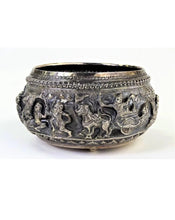 Load image into Gallery viewer, An Antique Burmese silver circular bowl.