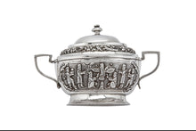 Load image into Gallery viewer, An early 20th century Iranian (Persian) unmarked silver covered twin handled sugar bowl, Shiraz circa 1930