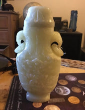 Load image into Gallery viewer, A Chinese lidded White Jade Vase.