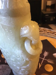 A Chinese lidded White Jade Vase.