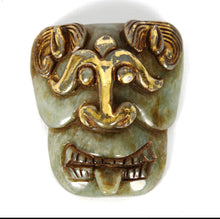 Load image into Gallery viewer, An archaistic Taotie jade buckle with gold gilding