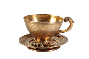 A French 1st standard silver-gilt cup and saucer, Martial Fray, Paris.