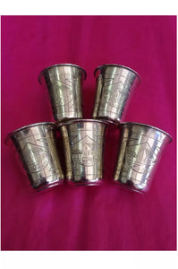 Set of 5 Russian Kiddush Cups/Vodka Beakers. Hallmarked Moscow 1883