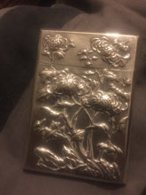 Load image into Gallery viewer, A  Chinese export silver rectangular card case dragon and prunus flowers.