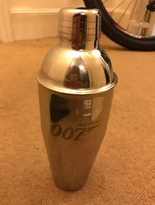 JAMES BOND 007 SILVER MARTINI COCKTAIL SHAKER - AS SEEN IN SPECTRE *NEW & BOXED
