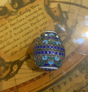 A Vintage Russian Silver cloisonné enamel miniature egg.