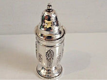 Load image into Gallery viewer, Antique Silver part embossed Edward VII Pepper pot by Henry Mathews , Birmingham 1904.