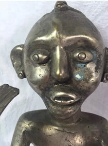 Antique Silver over copper Timor Indonesia Totem Statue 9''