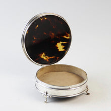 Load image into Gallery viewer, A Silver tortoiseshell pique work dressing table casket, Adie Brothers Birmingham 1922