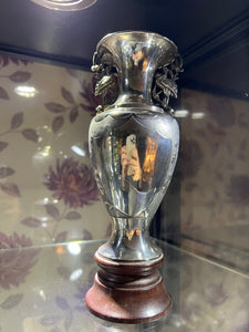 Chinese silver export vase with stand circa 1900