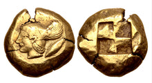 Load image into Gallery viewer, Mysia, Kyzikos EL Stater. Circa 550-500 BC. Extremely rare only a few examples known