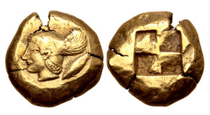 Mysia, Kyzikos EL Stater. Circa 550-500 BC. Extremely rare only a few examples known