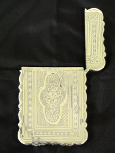 Antique Victorian Silver Card Case, Birmingham, Hilliard & Thomason 1872..