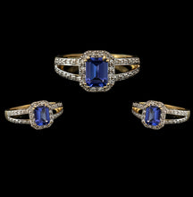 Load image into Gallery viewer, 18ct Gold Tanzanite and Diamond Set Dress Ring.