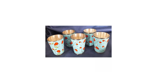 6 Russian silver Enamel Vodka shot cups all with matching hall marks to the base