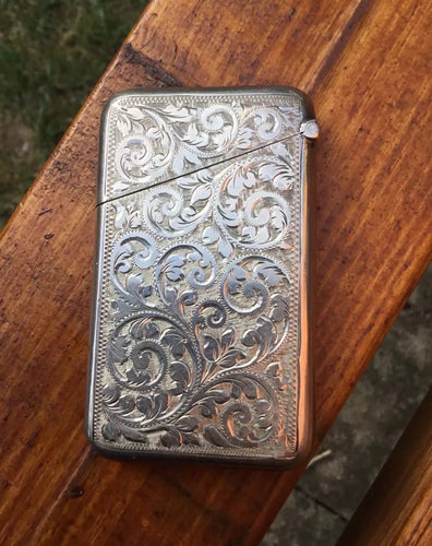 Edward VII silver card case by C.E. Williams, Birmingham 1902