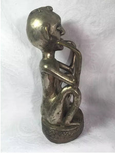 Antique Silver over copper Timor Indonesia Totem Statue 9''