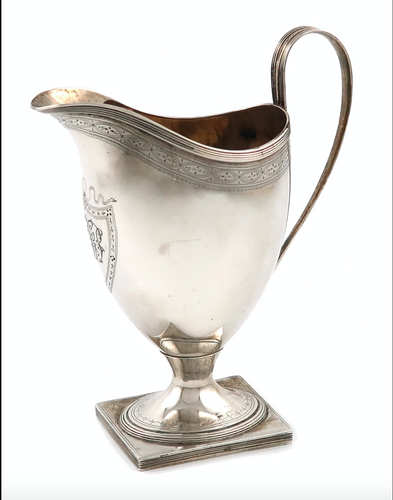 An early 19th century Dutch silver cream jug,  by J. A. Toorn, The Hague 1838,
