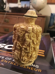 19th Century Chinese Ivory carved snuff bottle signed..