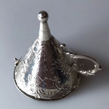 Load image into Gallery viewer, Antique Silver Funnel trinket box LONDON 1903 By Audel Phillips &amp; Sons..