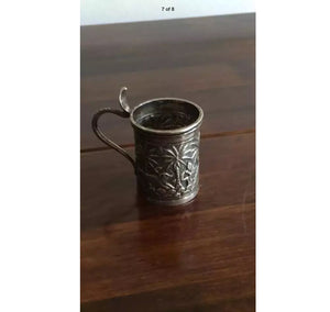 Burmese or Indian style solid silver miniature cup cobra handle