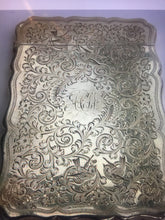 Load image into Gallery viewer, Antique Victorian engraved Silver Card Case. Birmingham George Unite 1897.