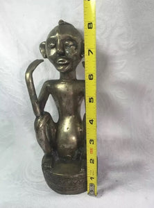 Antique Silver over copper Timor Indonesia Totem Statue 9''