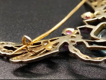 Load image into Gallery viewer, A Gold &amp; Silver &amp; Gem-set Dragonfly Brooch, probably Continental.