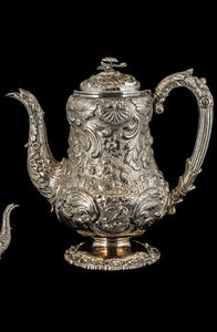 A Superb George IV silver coffee pot, John & Thomas Settle, for Settle, Gunn & Co., Sheffield..